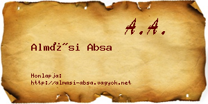 Almási Absa névjegykártya
